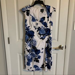 Adrianna Papell Blue Floral Dress